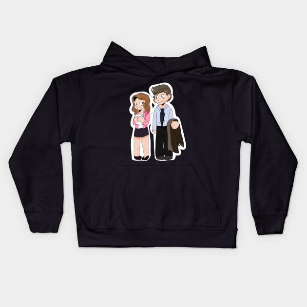 Pam & Jim from The Office Kids Hoodie by Waffles and Zora!